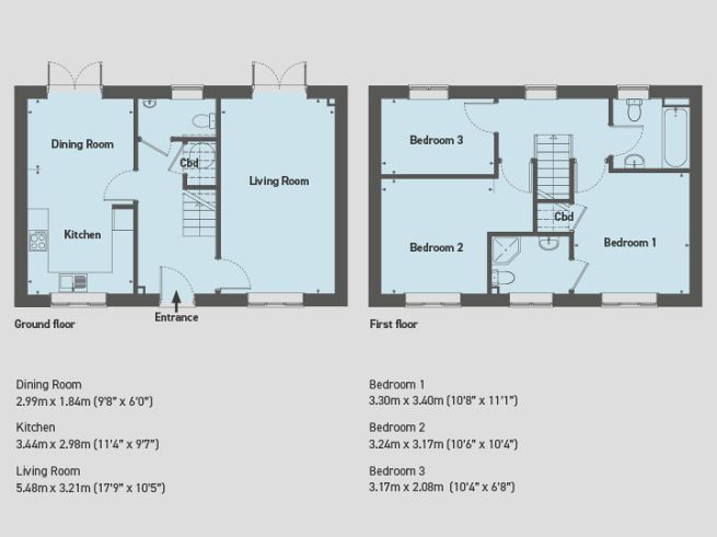 Floor plan, 3 bedroom house - artist's impression subject to change
